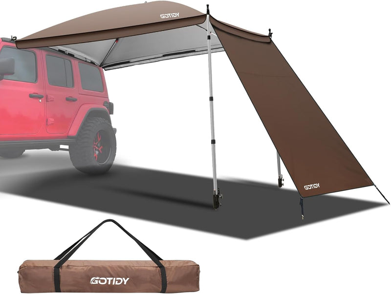 Load image into Gallery viewer, Brown version of GOTIDY car awning with carry bag