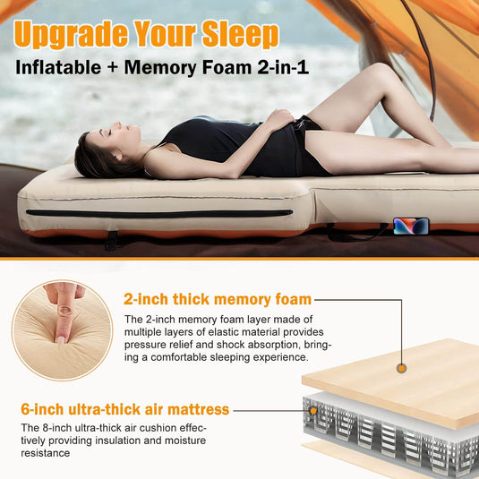 Inflatable & Memory Foam 2-in-1 Mattress