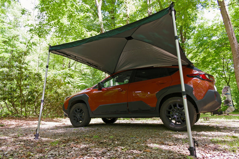 Load image into Gallery viewer, Tent front corner view with poles