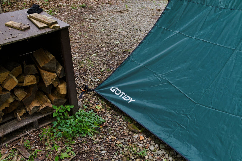 Load image into Gallery viewer, Tent side wall pegged to ground