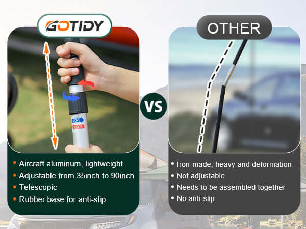 Load image into Gallery viewer, Telescopic support rod comparison with other poles