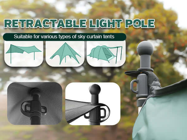 Load image into Gallery viewer, Retractable light pole detail for awning support