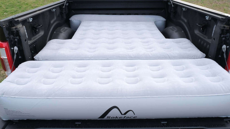 Load image into Gallery viewer, View of mattress filling the truck bed.