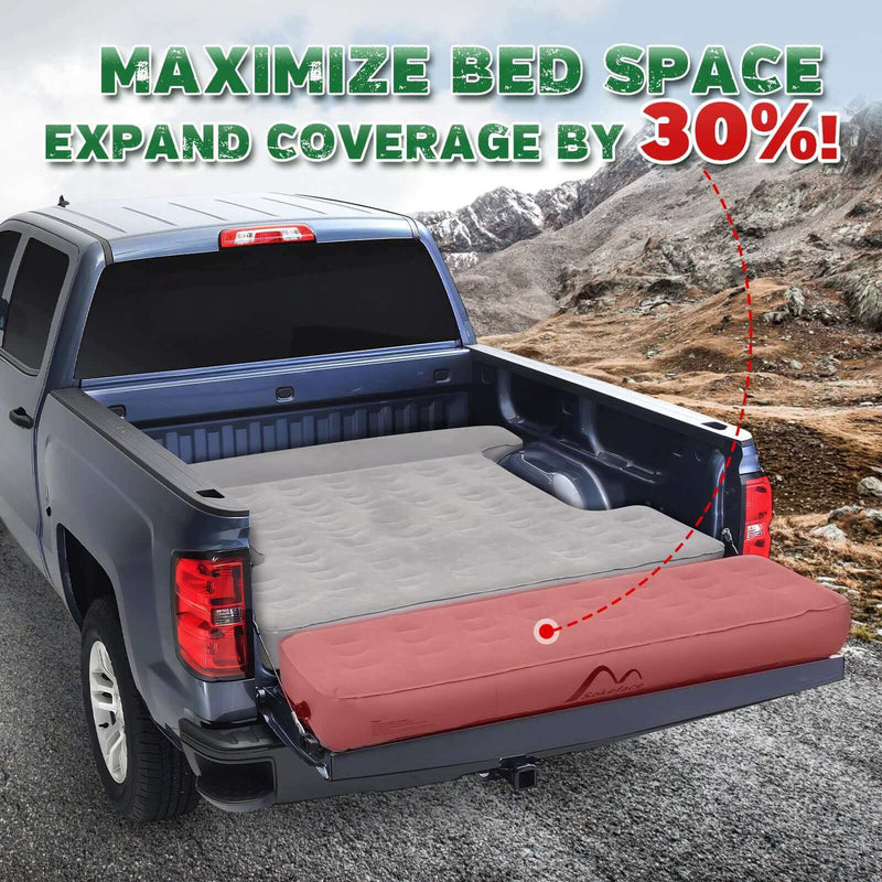 Load image into Gallery viewer, Truck bed with mattress expanded for 30% more coverage.