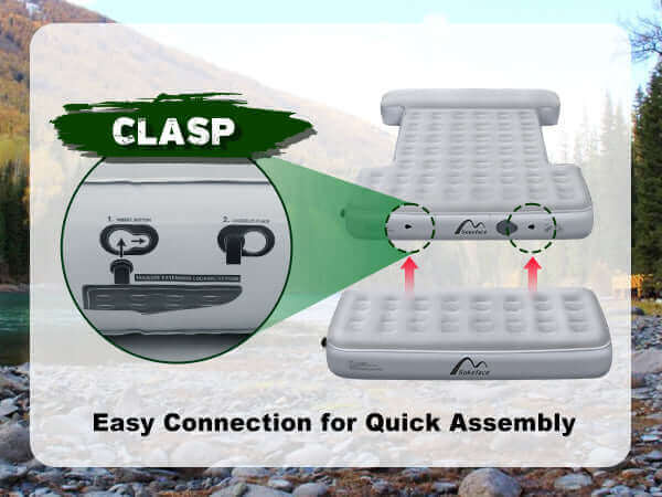 Load image into Gallery viewer, Close-up of clasp system for easy mattress connection.