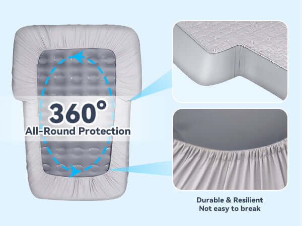 Load image into Gallery viewer, Fitted Sheet for Air Mattress, Cotton-Lined Full, Ultra Soft TPU Waterproof Bed Sheets Fits