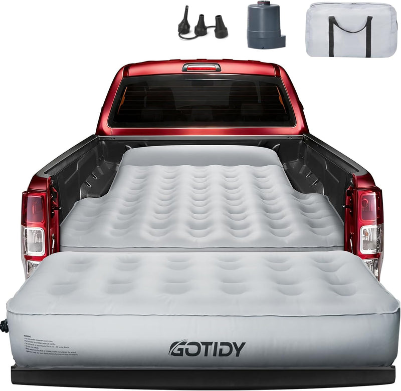 Chargez l'image dans la visionneuse de la galerie, Mid-Size Truck Bed Air Mattress with Extender &amp; Air Pump for Tacoma, Gladiator &amp; Colorado (5-5.5ft)
