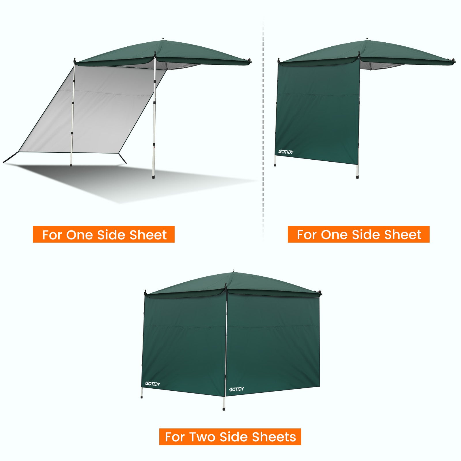 Green Tarp Side Sheet – UV Protection for Pickup Tents | Gotidy