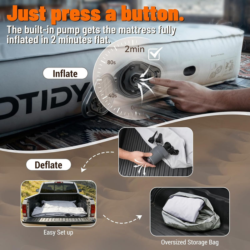 Chargez l'image dans la visionneuse de la galerie, Truck bed air mattress with quick inflate air pump
