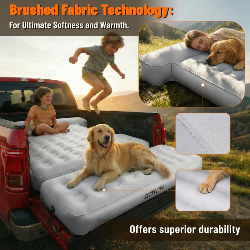 Chargez l'image dans la visionneuse de la galerie, Soft brushed fabric truck bed air mattress for kids and pets
