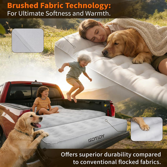 Soft brushed fabric truck bed air mattress