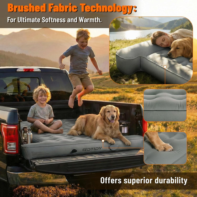 Chargez l'image dans la visionneuse de la galerie, Soft brushed fabric truck bed air mattress for families and pets
