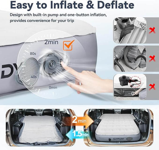 4runner air mattress pump inflates in under 1 min